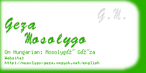 geza mosolygo business card